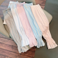 Striped Sunscreen Sleeves Women Thin Loose Arm Sleeves UV Protection Gloves