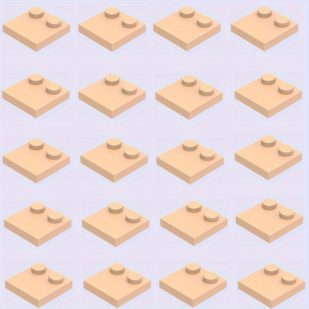 20pcs Building Block Set 2x2 Low Wall Bricks Mixed Colors