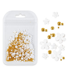 Mixed Colors Flowers Nail Art Decorations Acrylic Pearl Rhinestones