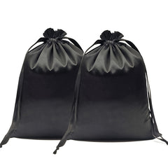 2pcs Satin Wig Bags Hair Storage Bags Drawstring Makeup Pouch