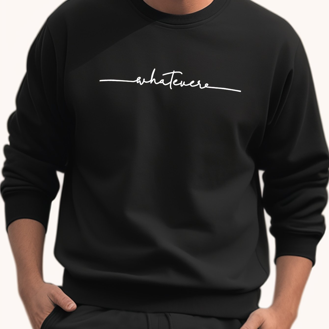 Men's Casual Whatever Print Sweatshirt