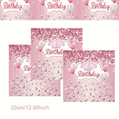 Birthday Party Tableware Set Purple Plates Cups Napkins Baby Shower Decor