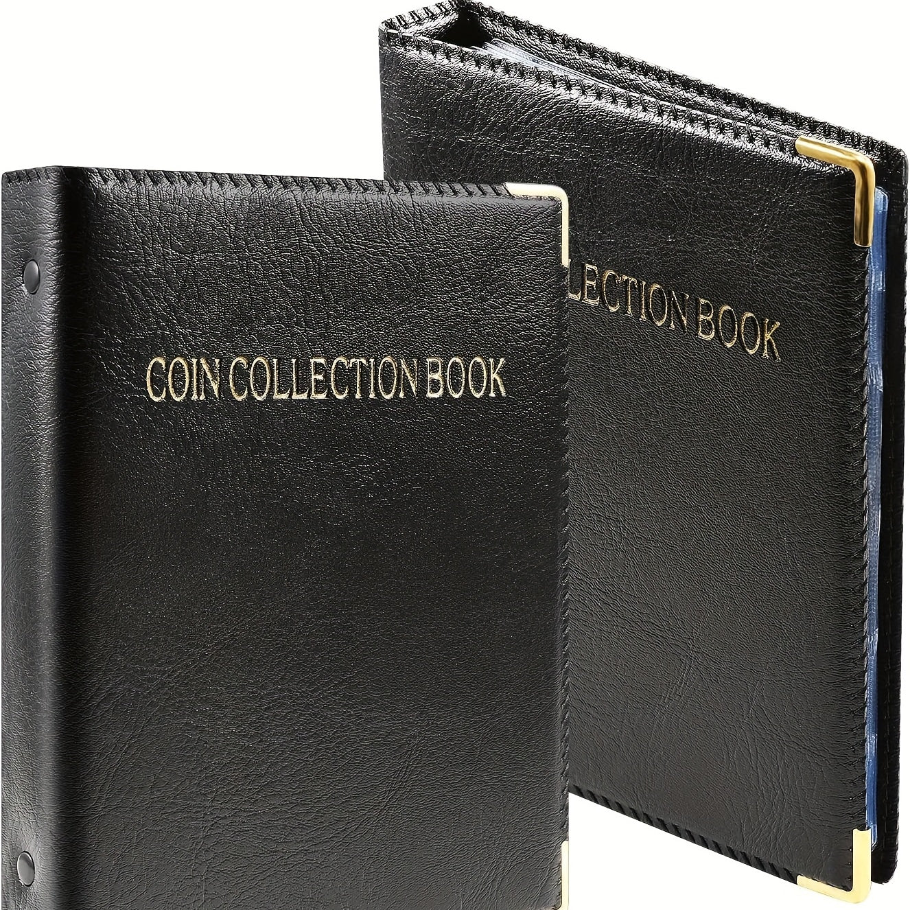 480 Grids Leather Binder Coin Collection Book Large Capacity Coin Storage