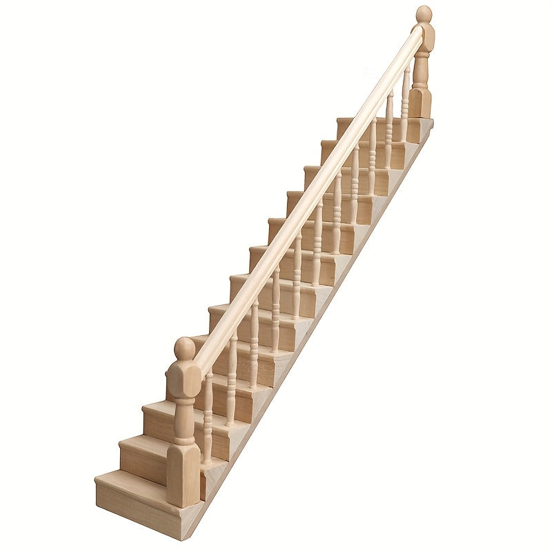 DIY 1:12 Dollhouse Model with Vintage Stairs & Handrails
