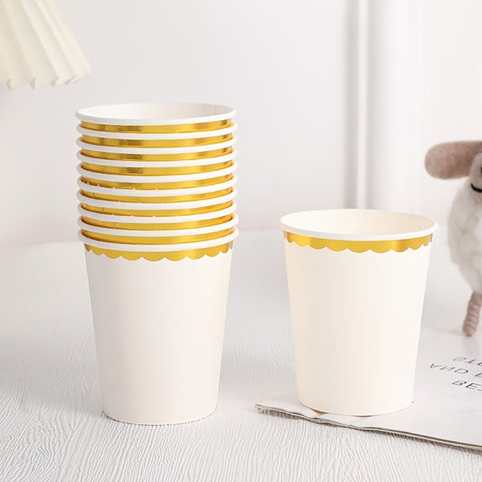 10pcs Paper Cups 8 5oz Disposable Cups Cold Beverages