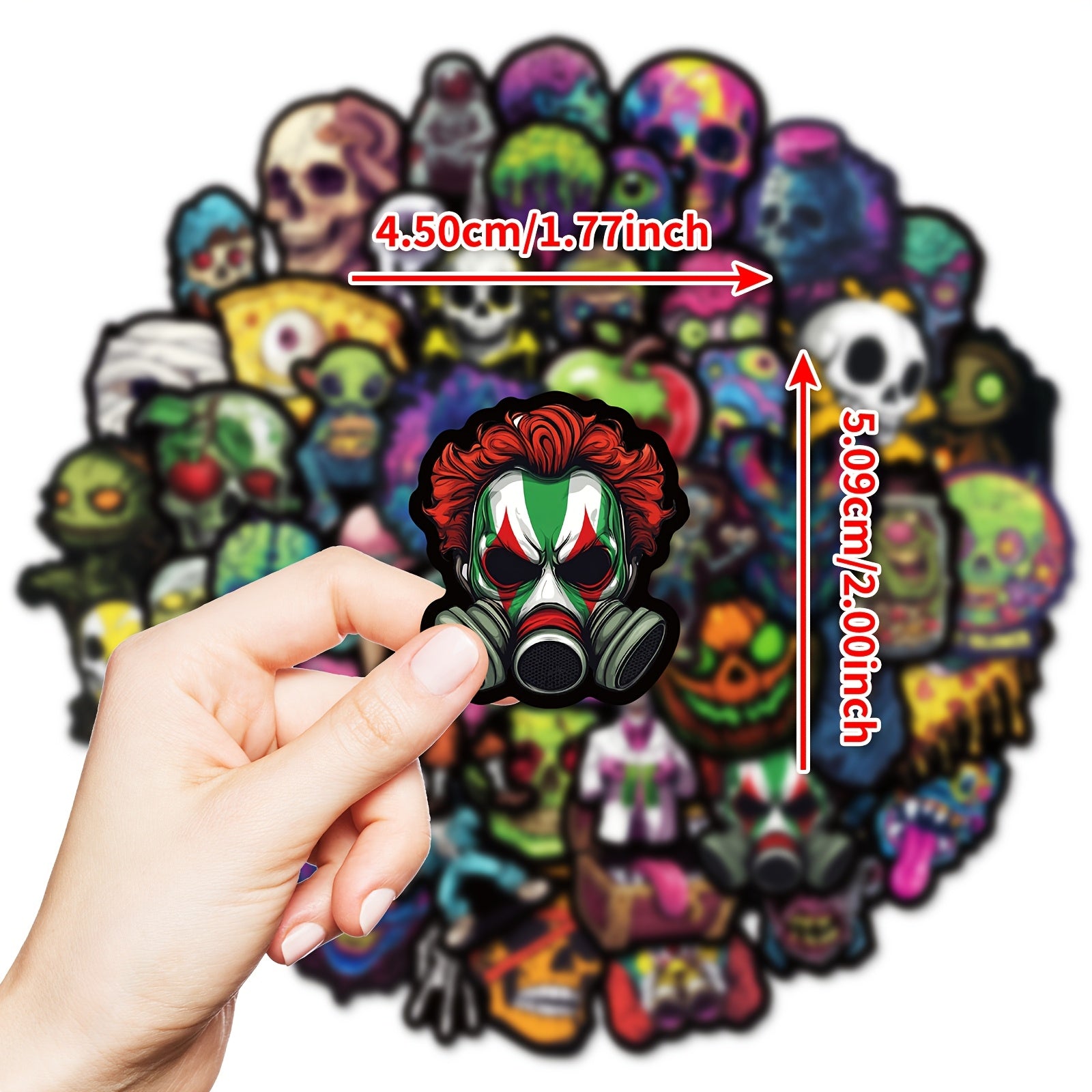 50pcs Glow Dark Skull Stickers Vinyl Decals Laptops Suitcases Artistic Gift