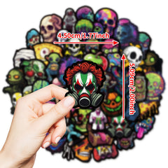50pcs Glow Dark Skull Stickers Vinyl Decals Laptops Suitcases Artistic Gift