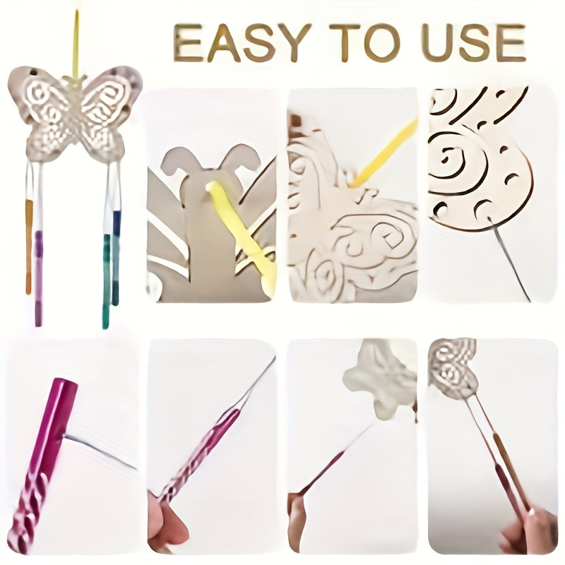 10pcs DIY Wooden Wind Chimes Butterfly Enjoy Drawing Fun