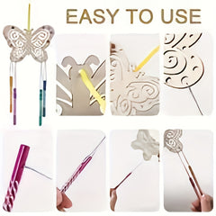 10pcs DIY Wooden Wind Chimes Butterfly Enjoy Drawing Fun