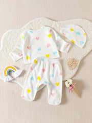 Baby Girls Love Print Button Up Top Pajama Set