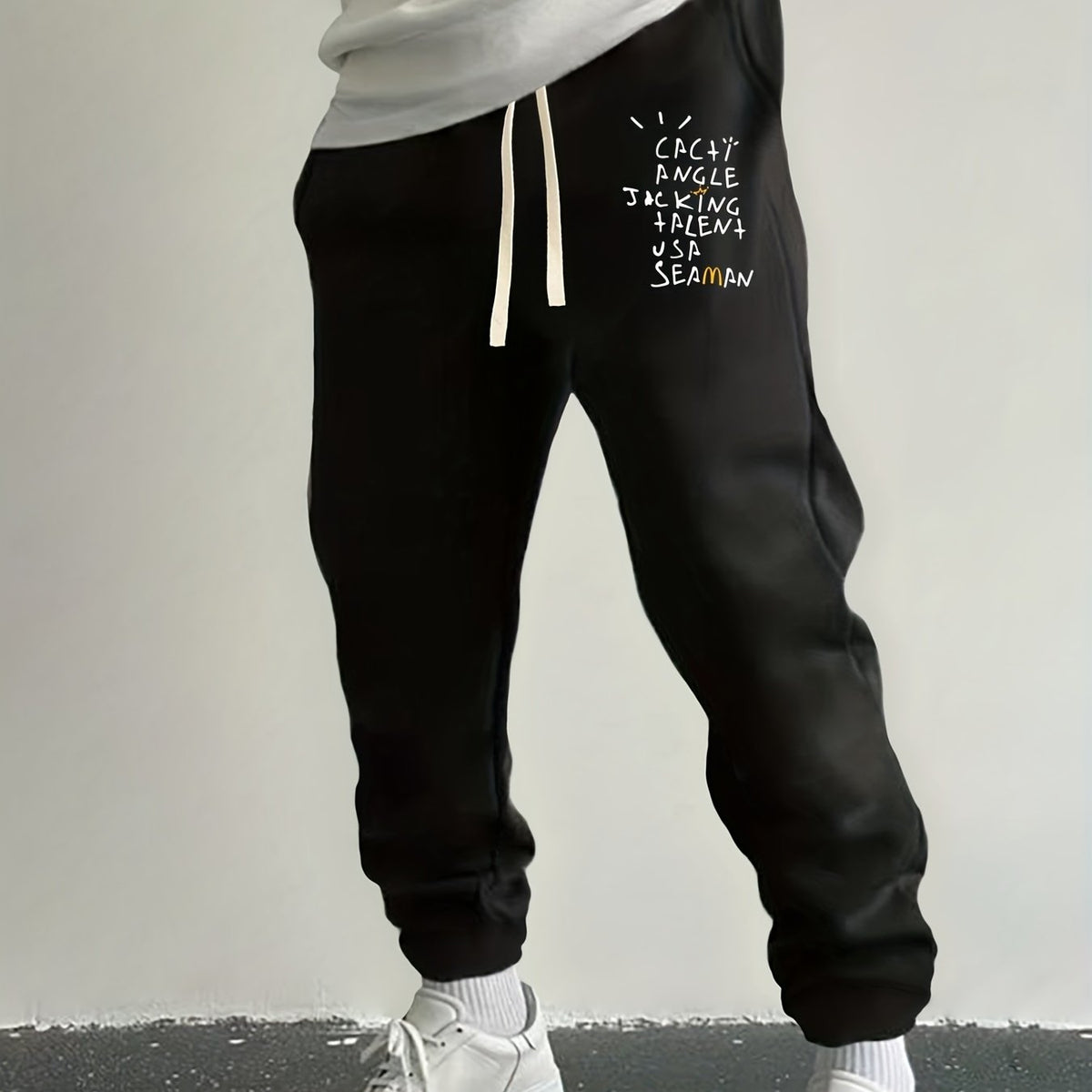 Men's Drawstring Sweatpants Loose Fit Casual Joggers