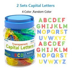 52pcs Transparent Plastic Capital Letters Set - Colorful Letters for Ears
