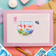 Summer Ocean Animals Aquarium Stickers - 24 Sheets