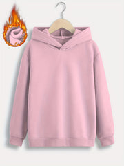 Solid Long Sleeve Hoodies Warm Pullover For Spring Fall Winter