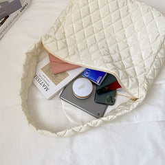 Quilted Puffer Hobo Bag Women's Large Shoulder Purse