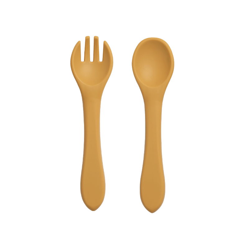 2pcs Baby Silicone BPA-Free Tableware Set with Spoon & Fork