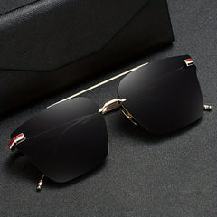 Square Striped UV400 Sunglasses for Driving Vacation Travel