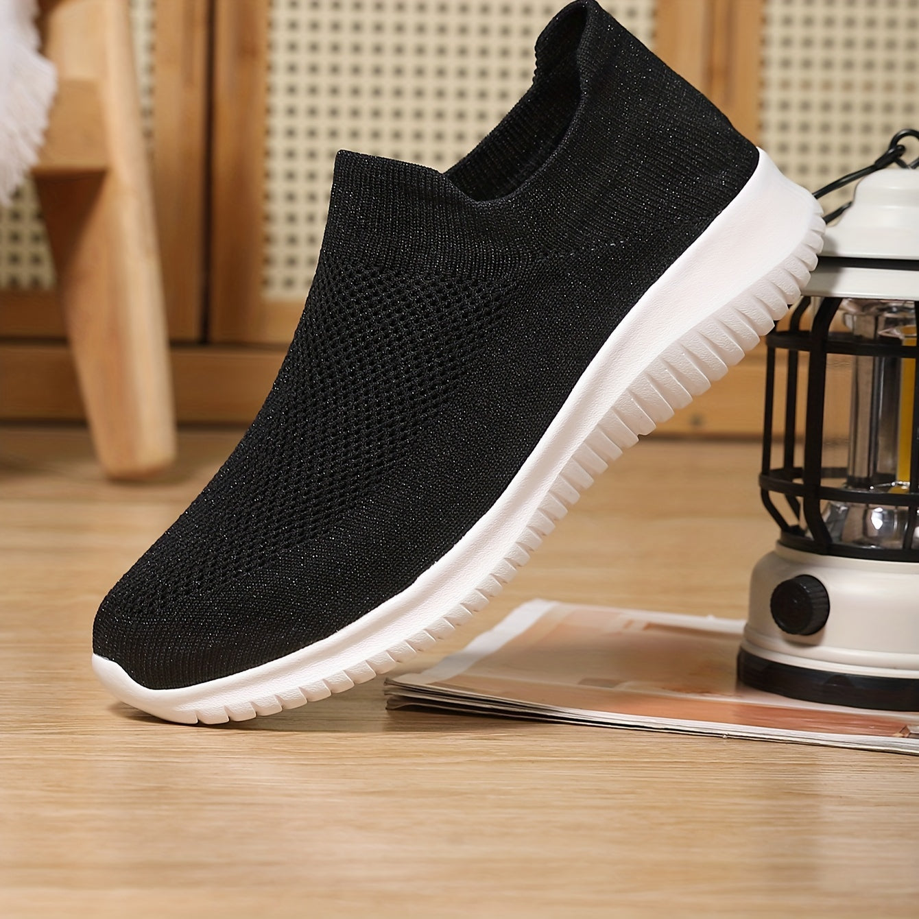 Women's Knit Walking Shoes Running Shoes Slip on Sports Sneakers