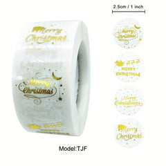 500pcs Small 2 1 Inch Transparent Christmas Sticker Label 3 Designs