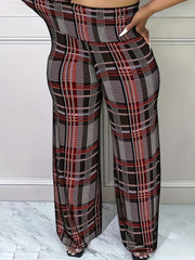 Women's Plus Plaid High Rise Tummy Control Pants
