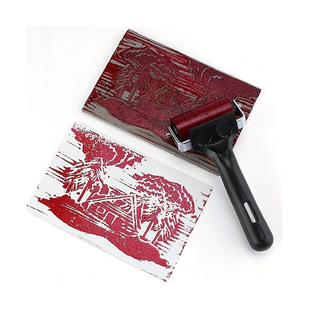 Rubber Baking Roller for Printmaking - Ideal for Gluing, Printing, Engraving