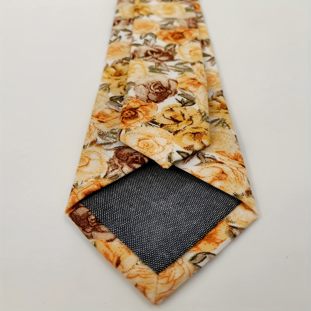 Men's Floral Neck Tie For Weddings Groom Groomsmen Dances