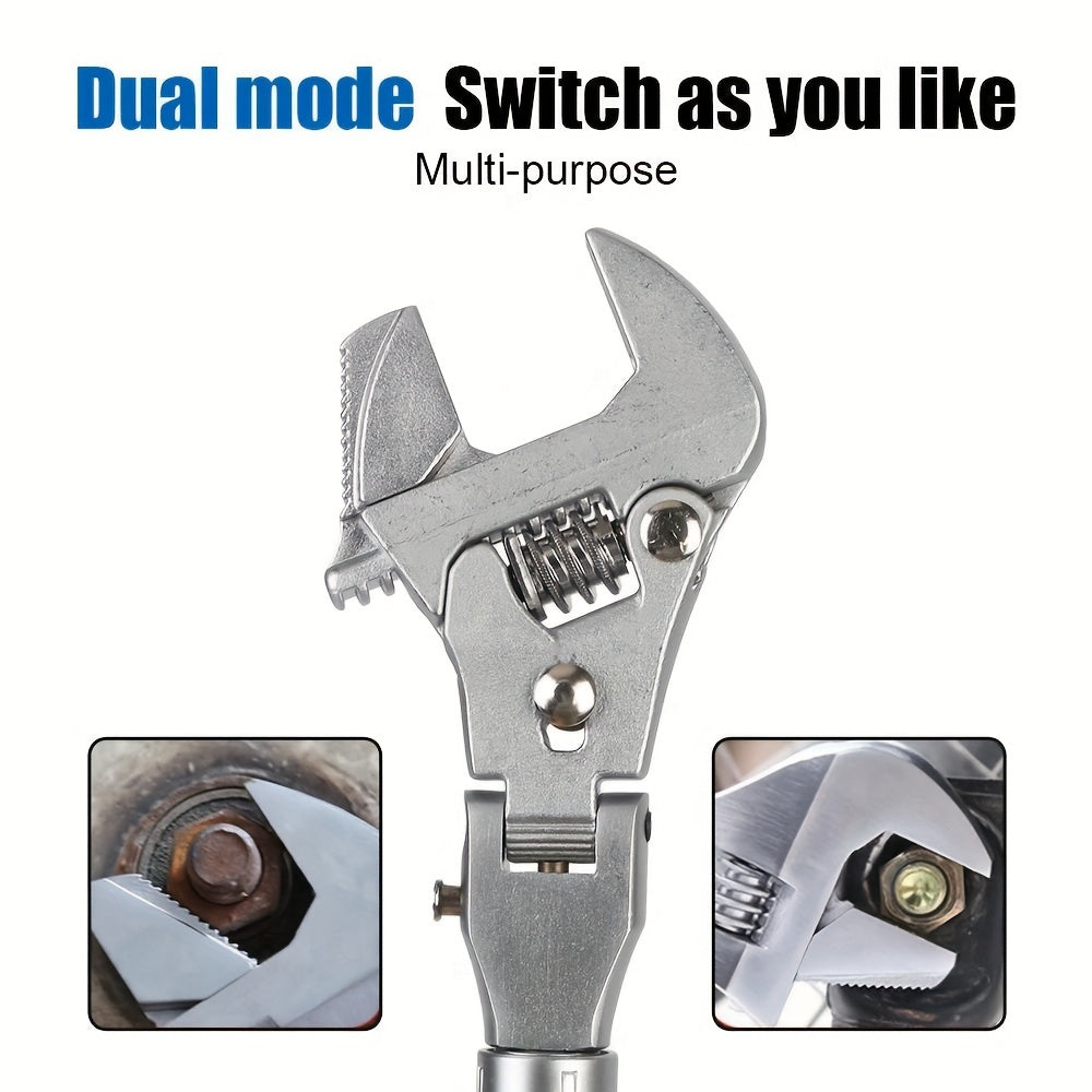 Adjustable Ratchet Wrench 180 Degree Folding Spanner Repair Tools