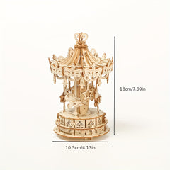 DIY Carousel 3D Wooden Puzzle Model Crafts
