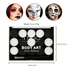 15 Colors Water Soluble Paint Kit for Halloween Cosplay Parties