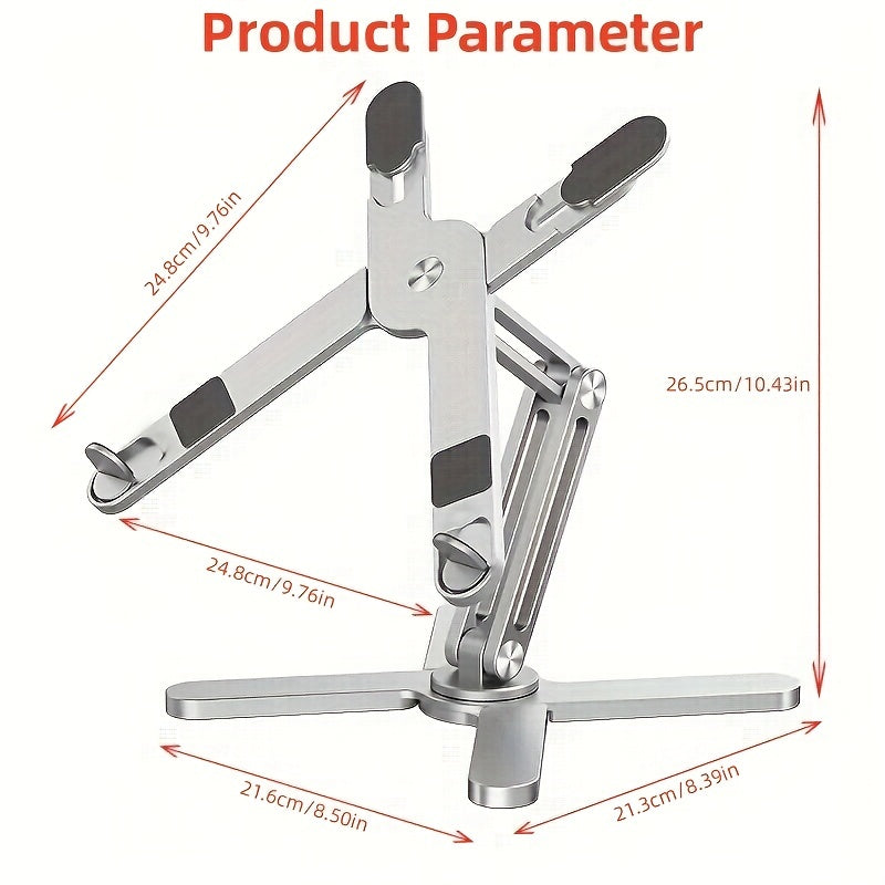 Adjustable Aluminum Laptop Stand, Foldable, Heat Diss