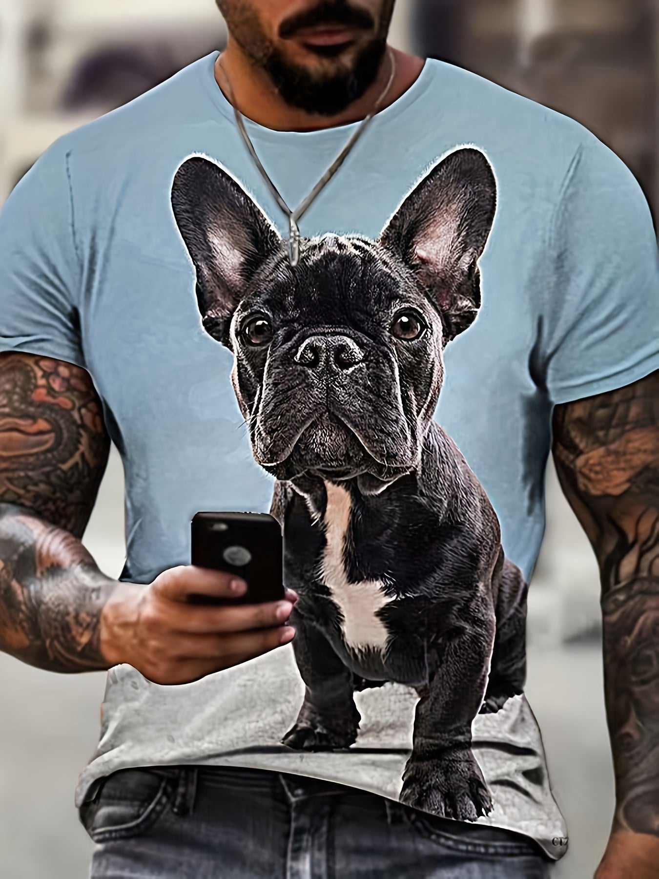 Men's Dog Graphic T Shirt - Active & Stretchy Summer Tee