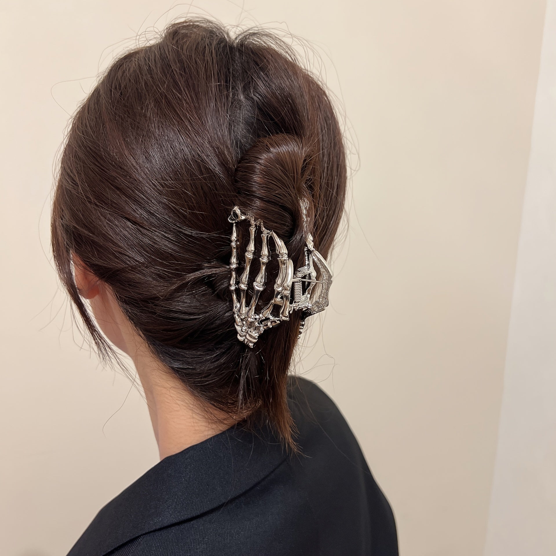 Gothic Skeleton Metal Hair Clip Hand Hair Claw Grunge Hair Claw