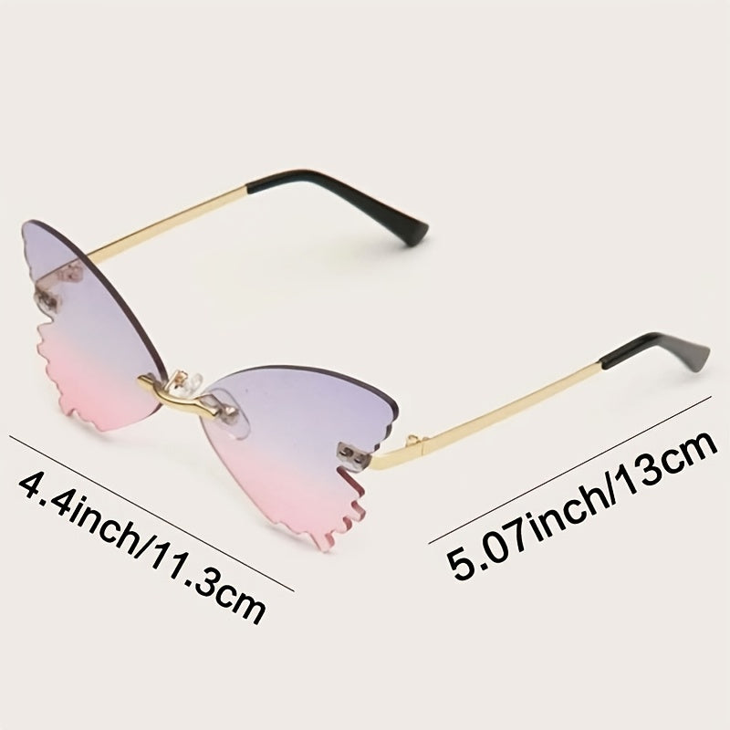 Kids Butterfly Rimless Sunglasses Pink