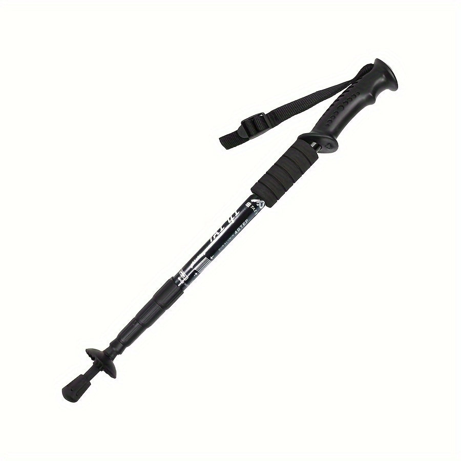Telescopic Foldable Mountaineering Stick with Straight Handle