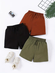 Solid Elastic Waist Shorts for Toddler Boys