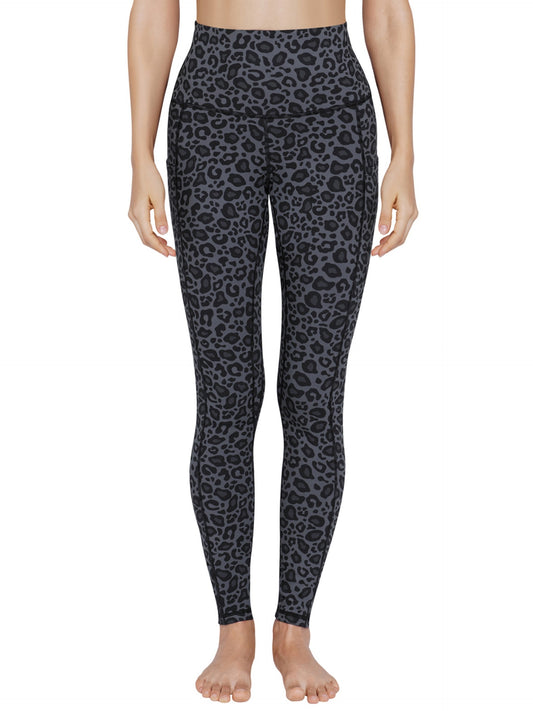 UUE High Waist Yoga Pants With Pockets Tummy Control Leopard Leggings