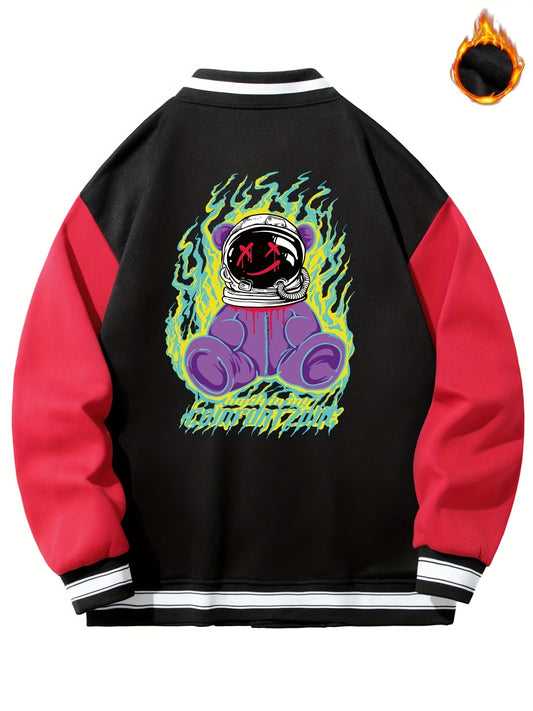 Men's Muppet Bear Jacket with Baseball Collar