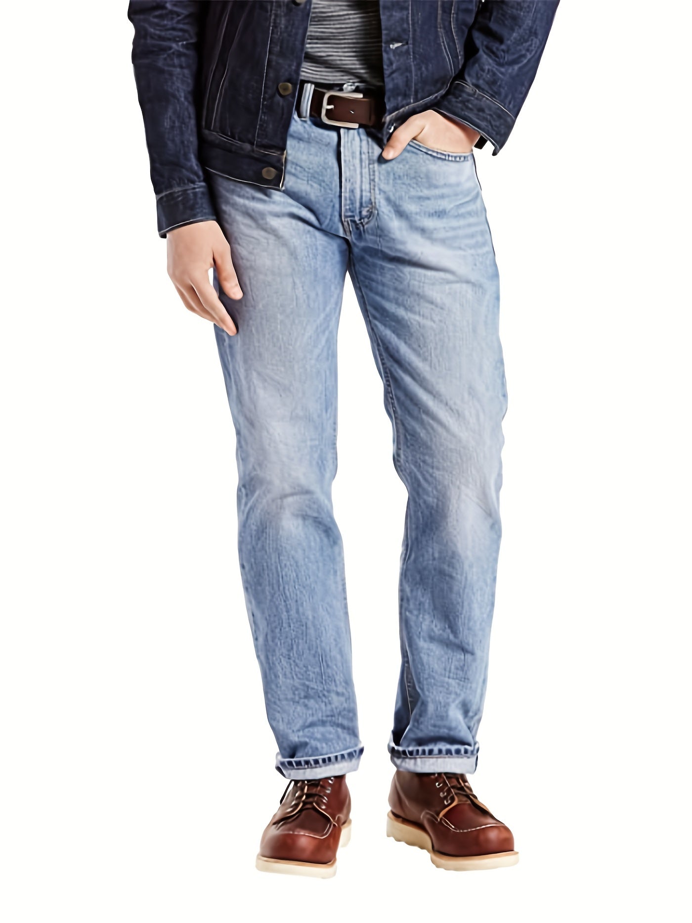 Slim Fit Distressed Stretch Denim Jeans Mens Casual Street Style