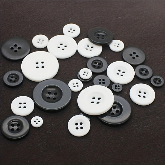 50pcs 15mm Sewing Flatback Buttons 4 Holes Plastic Resin DIY Crafts