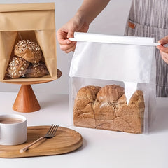 10pcs Reusable Cookie Bread Storage Bags with Visible Window