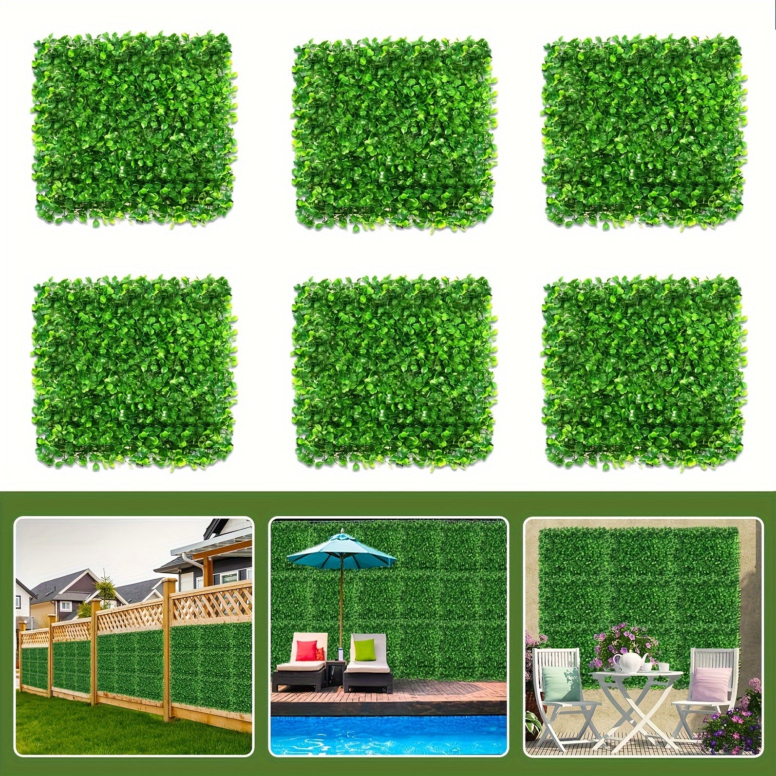 Artificial Grass Wall Panels 6pcs 25 4 X 25 4 Cm Boxwood Wall Panels