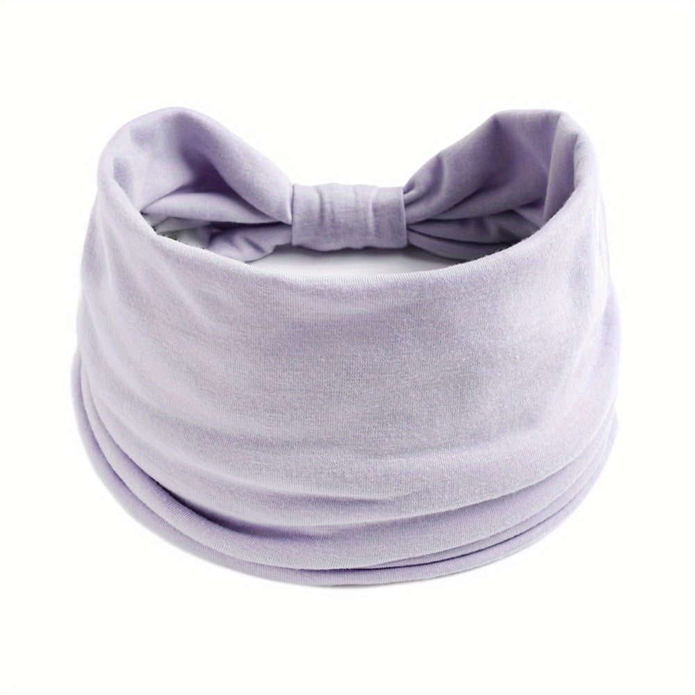 Solid Stretchy Wide Headband for Women Yoga Running