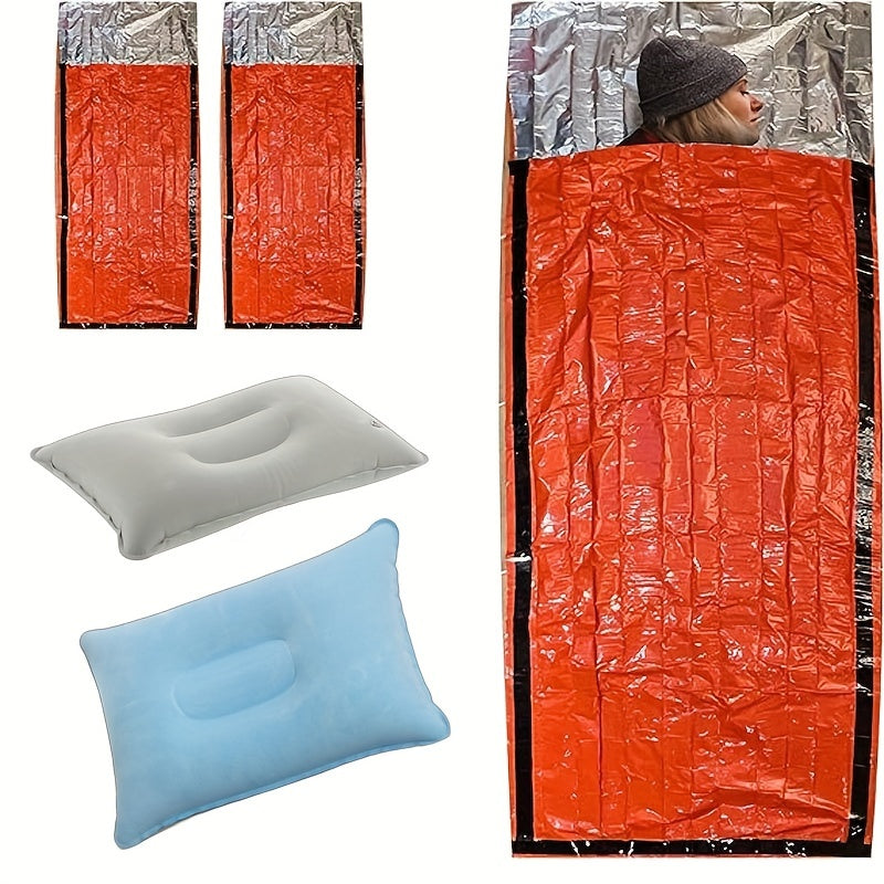 Outdoor Emergency Sleeping Bag with Air Pillow