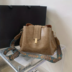 Ethnic Strap Crossbody Bucket Bag Retro Style