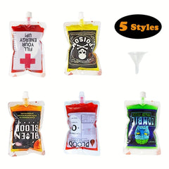20pcs Halloween Blood Bags 250ml Drink Containers Party Favors