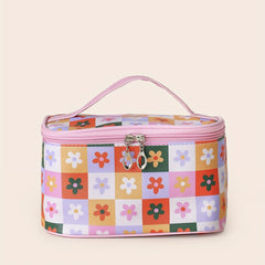 Floral Print Makeup Bag with Handle - Toiletry Bag for Women
