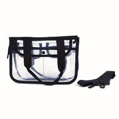 Clear Beach Bag with Makeup Organizer and Adjustable Strap