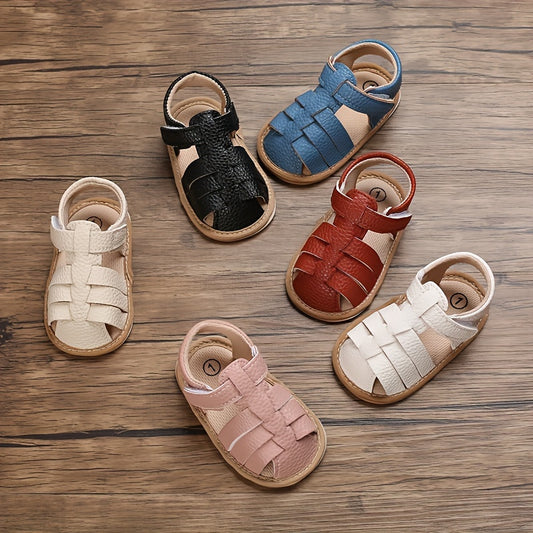 Solid Breathable Sandals For Baby Girls Lightweight Non-slip Shoes