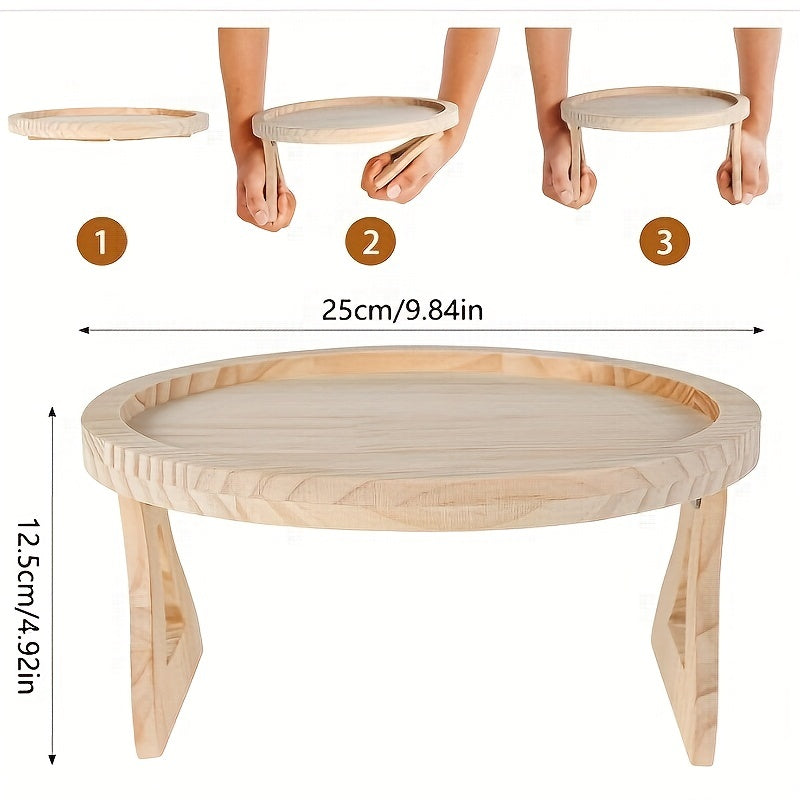 Pine Wooden Arm Table Clip On Tray Sofa Table Wide Couches Couch Arm Tray Table
