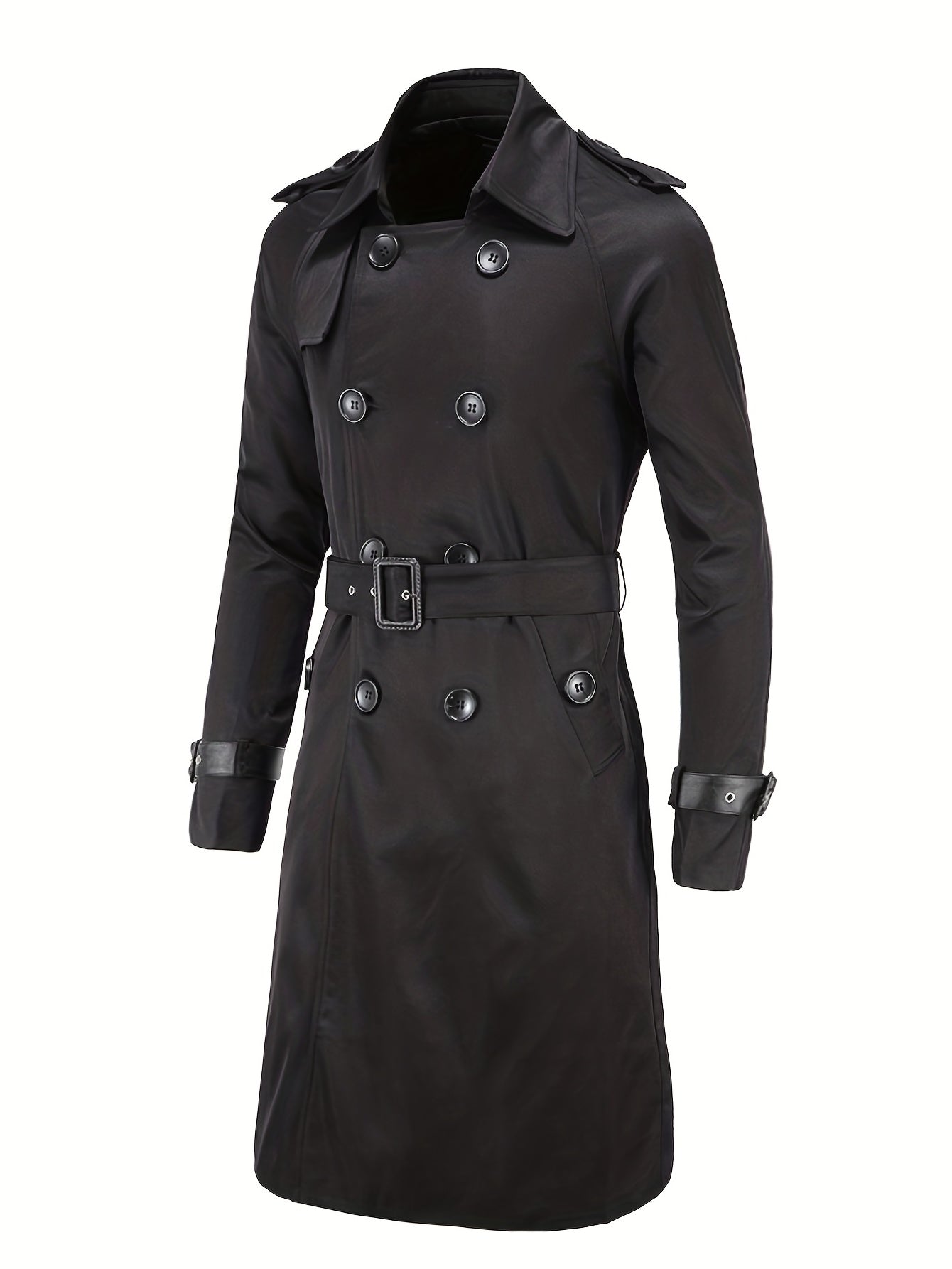 Men's Double Breasted Trench Coat Casual Lapel Overcoat